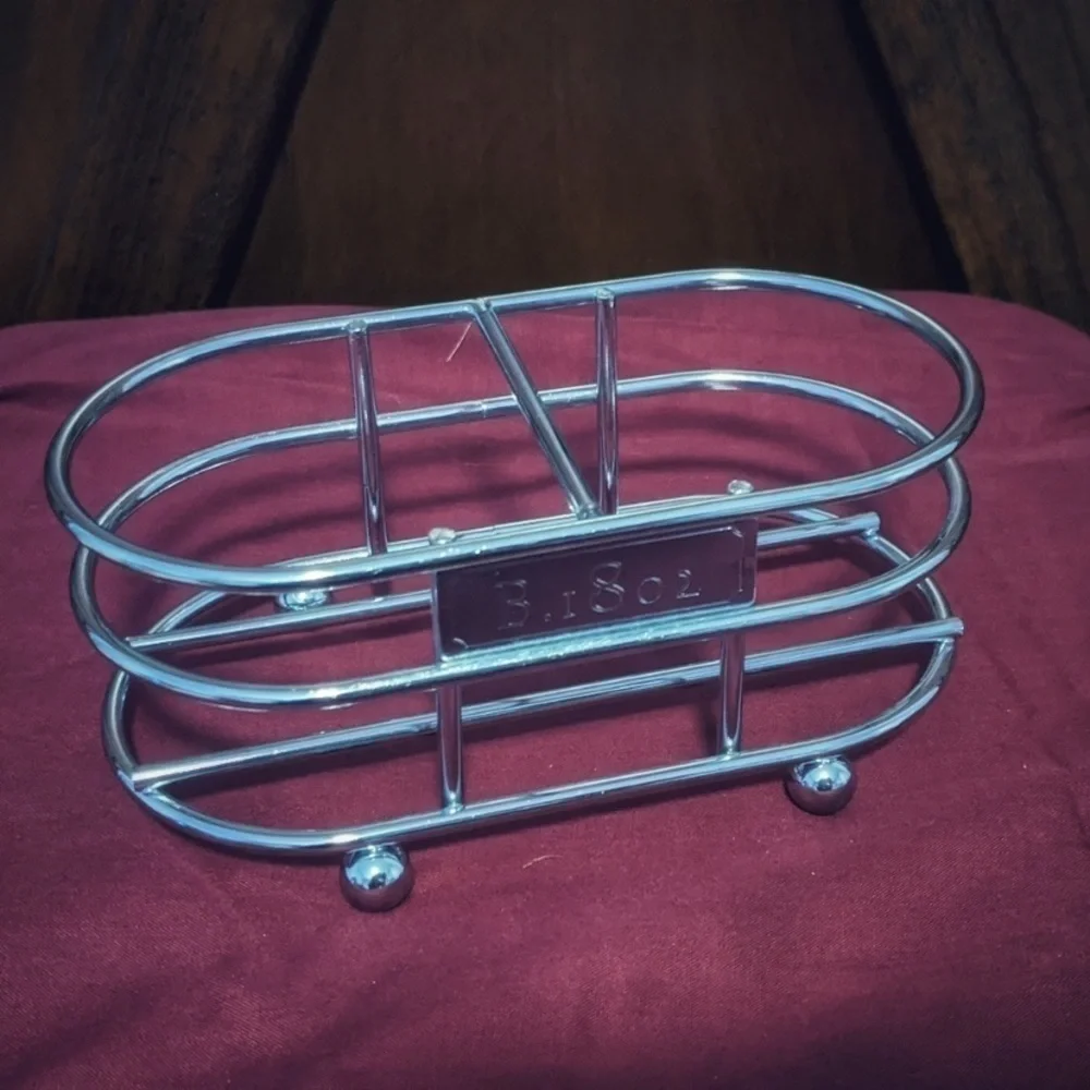 Silver metal lotion and soap holder modern minimalist decor bath or kitchen